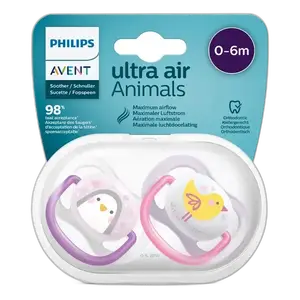 Avent Sucette Ultra Air Ortho 0-6m Girl Peng/bird 80/06